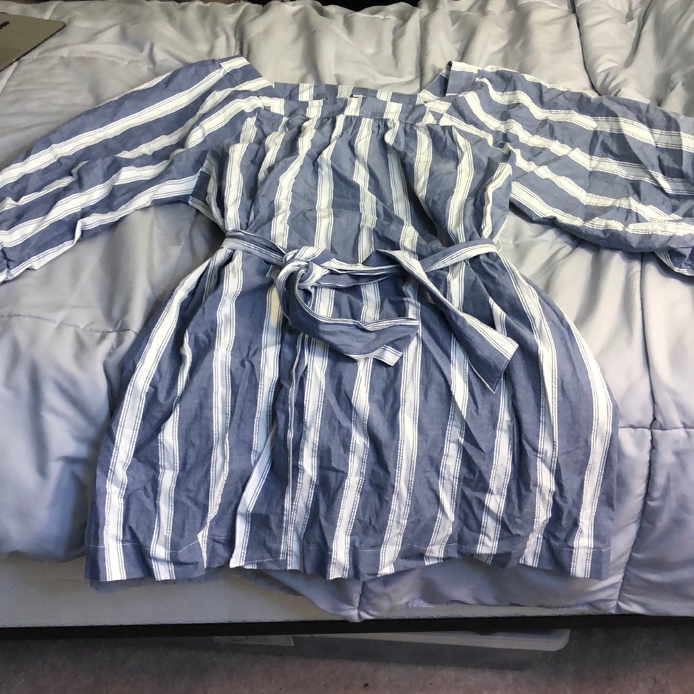 gap square neck striped dress